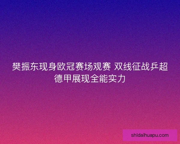 樊振东现身欧冠赛场观赛 双线征战乒超德甲展现全能实力