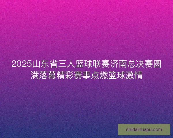2025山东省三人篮球联赛济南总决赛圆满落幕精彩赛事点燃篮球激情